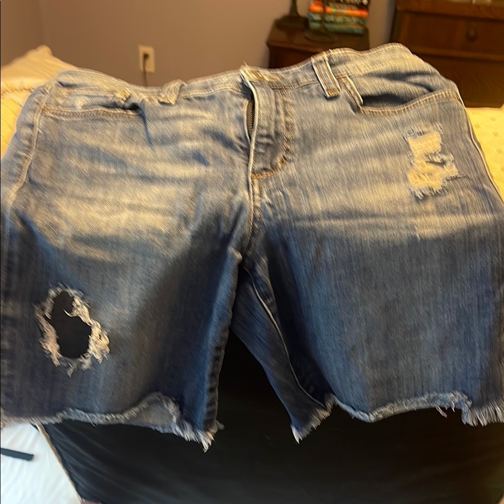 Joe's Jeans Blue Distressed Jean Shorts